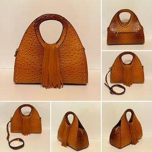 Ostrich Faux Leather Zip Bag